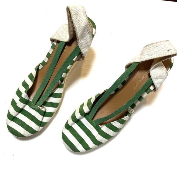 Montegro Bay Club green stripe espadrilles sandals - Picture 1 of 8